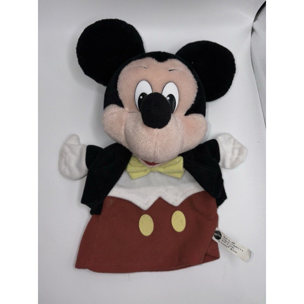 Vintage Mattel 1993 Mickey Mouse Plush Hand Puppet A6 EUC